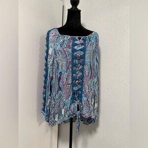 One World Blue Embellished Tunic XL